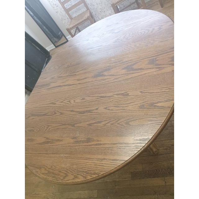 Antique Round Oak Pedestal Dining Table With Claw Feet Dating From the Late 19th to Early 20th Century. For Sale - Image 14 of 14