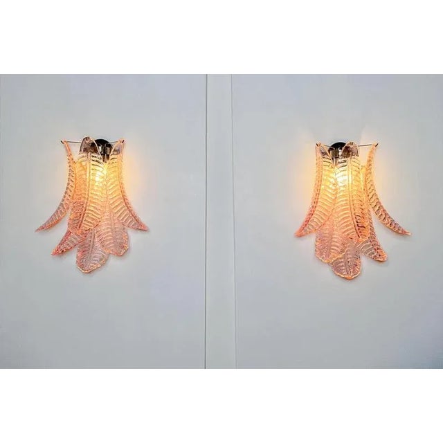 Pink Italian Murano Sconces, 1990s, Set of 2 For Sale - Image 8 of 13
