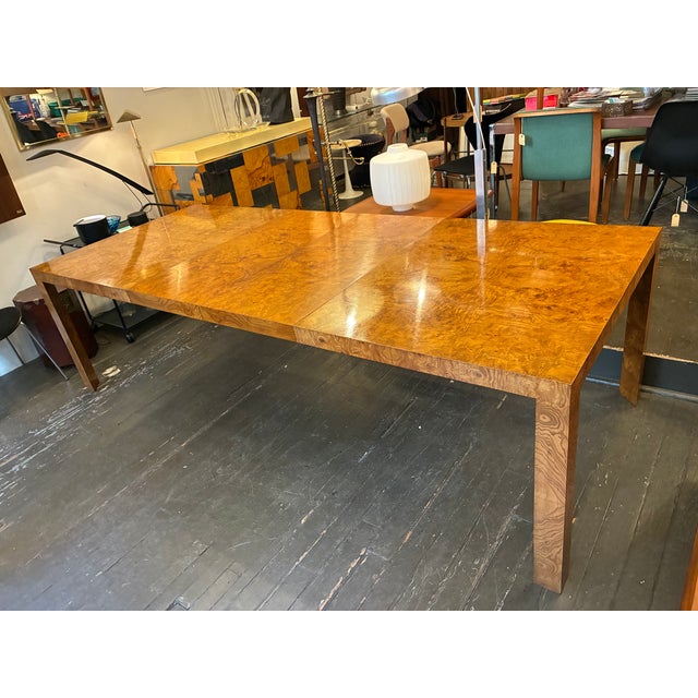 Dunbar Furniture 1970s Burlwood Parsons Table by Edward Wormley for Dunbar For Sale - Image 4 of 10