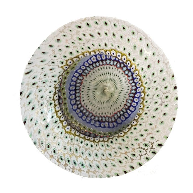 Late 20th Century Vintage Maestro Imperio Rossi Murano Millefiori Art Glass Vase For Sale - Image 5 of 8