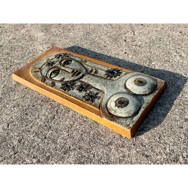 Ceramic Wall Tile Relief with Female Motif by Joseph Simon for Søholm, Denmark, 1970s For Sale - Image 14 of 18