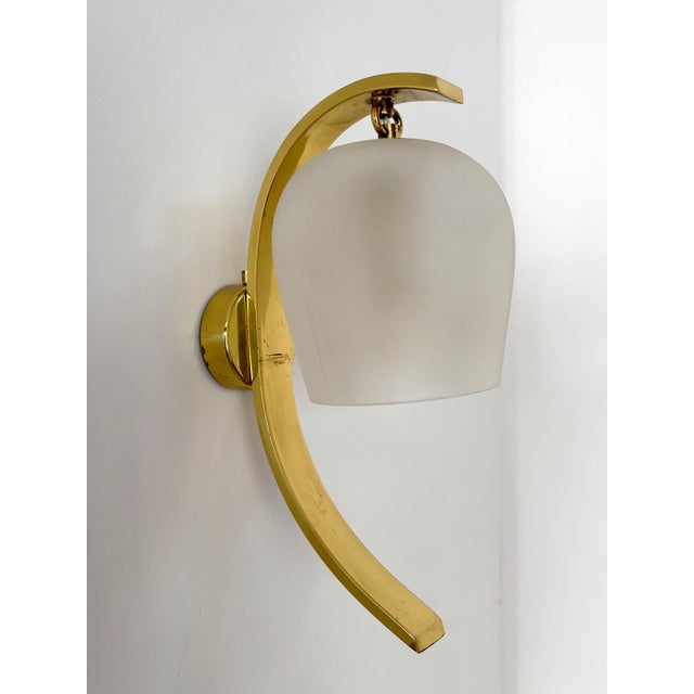 Glass and Brass Wall Lamps by Pietro Chiesa for Fontana Arte, Italy, 1940s, Set of 2 For Sale - Image 11 of 18