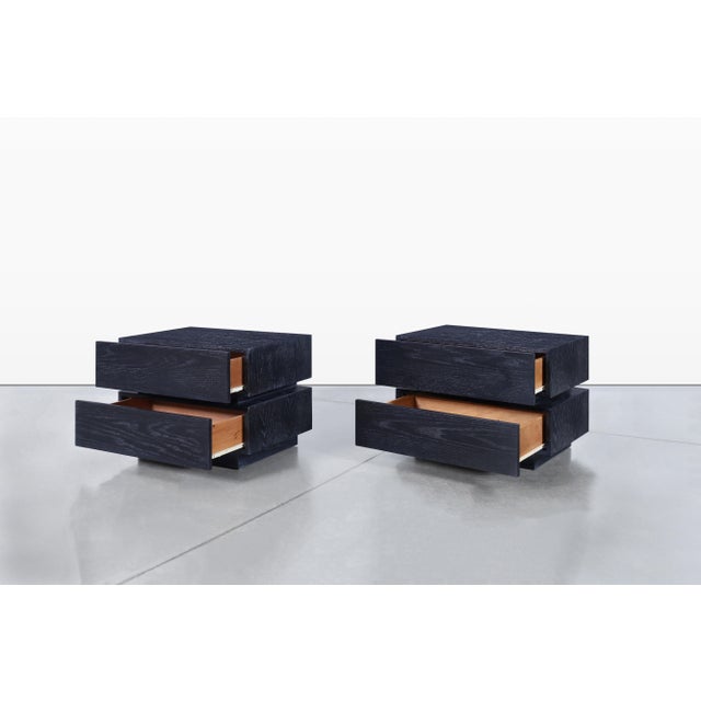 Vintage Black Cerused Nightstands by Steve Chase For Sale In Los Angeles - Image 6 of 14