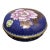 Vintage Chinese Cloisonné Enamel Peony Trinket Box in Cobalt Blue For Sale