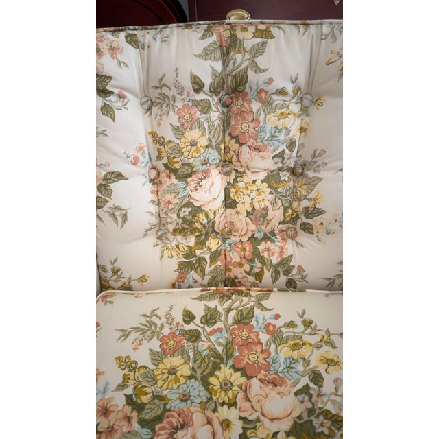 Vintage Floral Upholstered Club Chair With Skirted Base, C. 1970s–1980s For Sale - Image 9 of 9