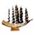 Large Vintage Carved Horn Ship Sculpture on Wooden Base For Sale