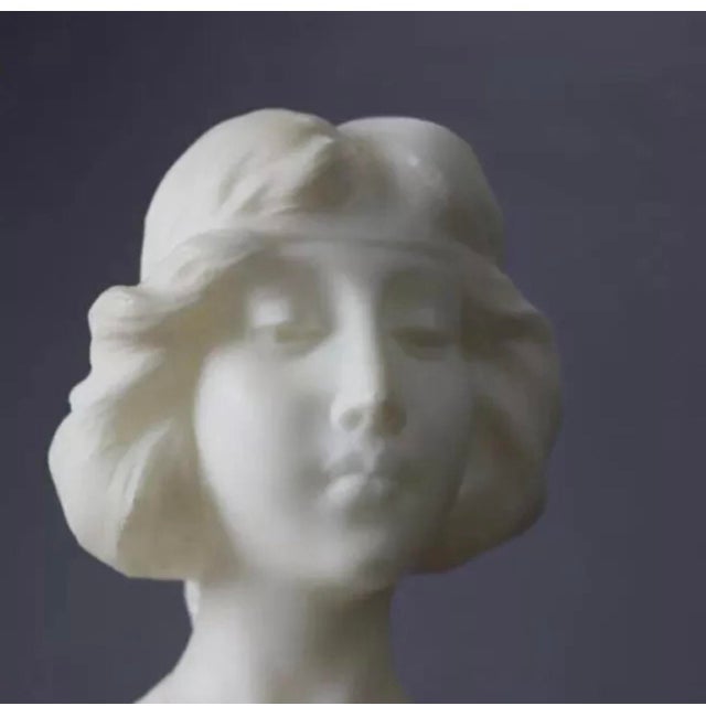 Antique Alabaster Sculpture Bust Statue of a Woman 19th Century For Sale - Image 6 of 12