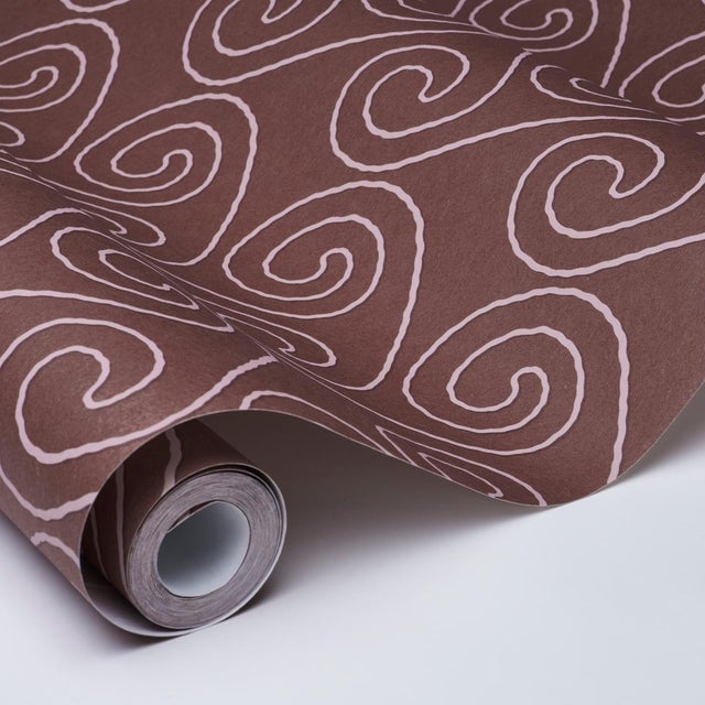 Schumacher Schumacher Fortuna Wallcovering In Plum For Sale - Image 4 of 6