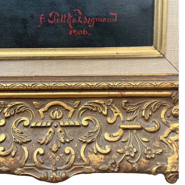 1900 - 1909 Pair of Signed Hungarian Portrait Paintings Attributed to F. Petkó Zsigmond, Dated 1906–1907 For Sale - Image 5 of 18