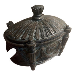 Maitland Smith Neoclassical Solid Bronze Lidded Box For Sale