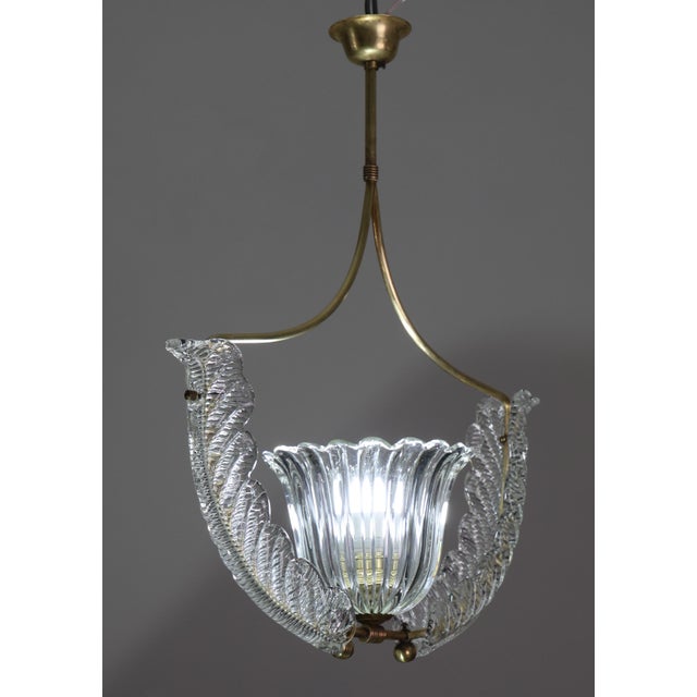 Fascinating Art Deco chandelier attribuited to Ercole Barovier made by the glassworks Barovier & Toso in the 1940s-1950s....