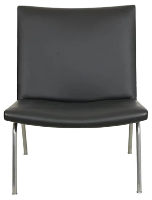 AP-40 Lounge Chair in Black Leather by Hans Wegner, 1990s