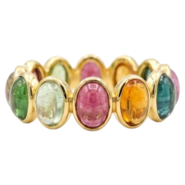 Modern Natural Multi Gemstone 4.4cts Ring in 18k Gold For Sale - Image 3 of 8