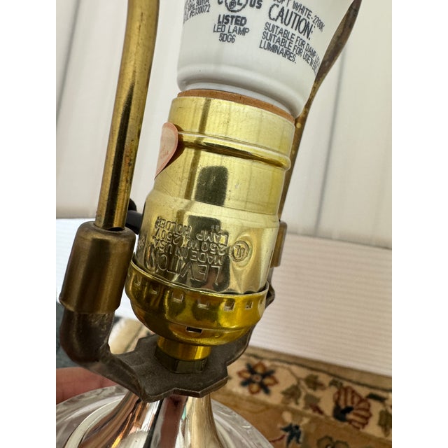 Stiffel Cut Glass + Polished Brass Vintage Table Lamps, Pair For Sale - Image 12 of 12