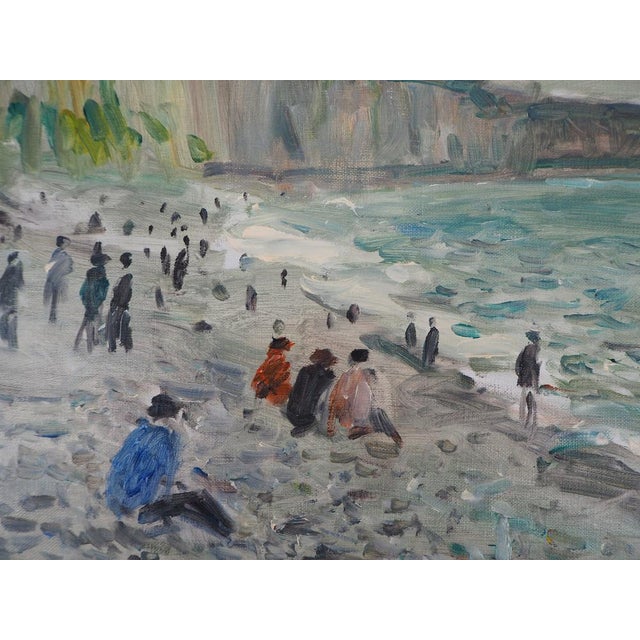 Jean-Jacques René, Beach and Cliffs at Fécamp, Oil on Canvas For Sale - Image 5 of 8