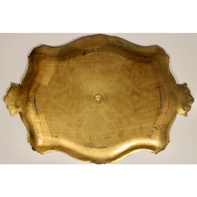 Plastic Mid Century Italian Florentine Gilded Tray For Sale - Image 7 of 10