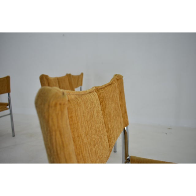 Brown Chrome Dining Chairs attributed to Viliam Chlebo, Czechoslovakia, 1980s, Set of 4 For Sale - Image 8 of 17