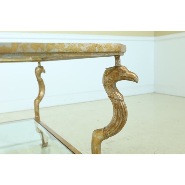 Marge Carson Large Gold Regency Glass Top Coffee Table Chairish