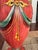 Wood Vintage Hand Painted Red Lamps - a Pair For Sale - Image 7 of 12