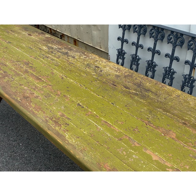 1900 - 1909 Pine Trestle Base Farmhouse Table For Sale - Image 5 of 18