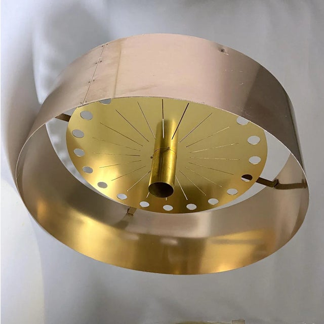 1970s Large Flower Flush Mount in Brass and Copper, 1970s For Sale - Image 5 of 7