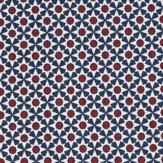 Schumacher Serendipity Fabric in Navy & Red For Sale