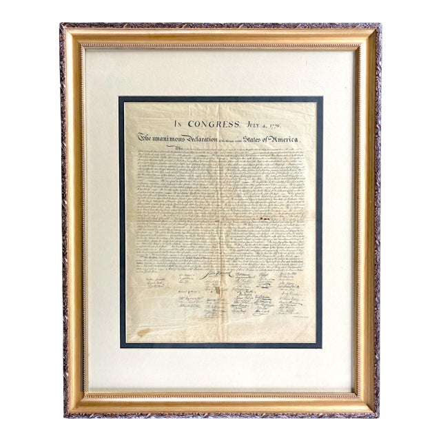 Declaration of Independence 1895 Sherwood Lithograph Rare Bicentennial Framed For Sale