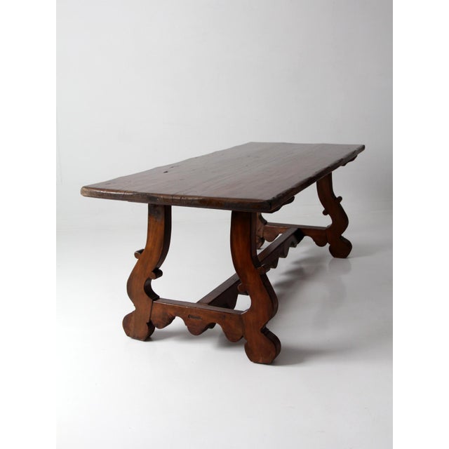 Antique Spanish Revival Trestle Table For Sale - Image 10 of 18