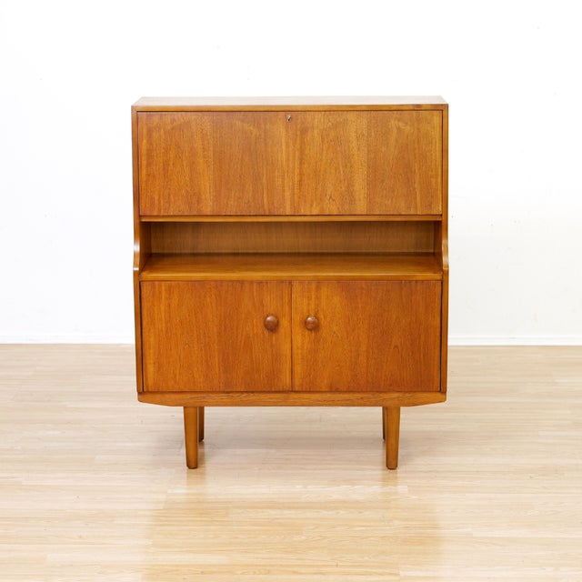 1960s Century Teak Secretary Desk For Sale - Image 4 of 10