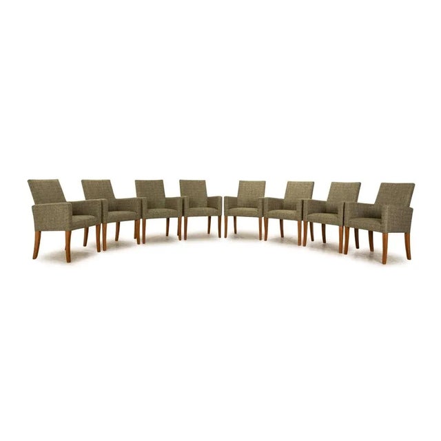 Andrew Chairs in Green Fabric from Lambert, Set of 8 For Sale - Image 10 of 10