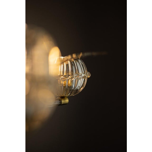 Art Deco Murano Glass Chandelier from Barovier & Toso, 1940s For Sale - Image 10 of 14