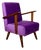 Vintage Loft Armchair in Purple Velvet, 1970 For Sale