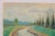 1950s 50s Mid-Century Swedish Folk Art Original Oil Pastel Painting, Canal With a Rowboat and Greenery For Sale - Image 5 of 18