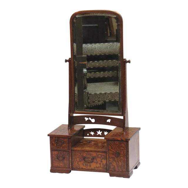 Mulberry Wood Vanity Mirror with Drawers