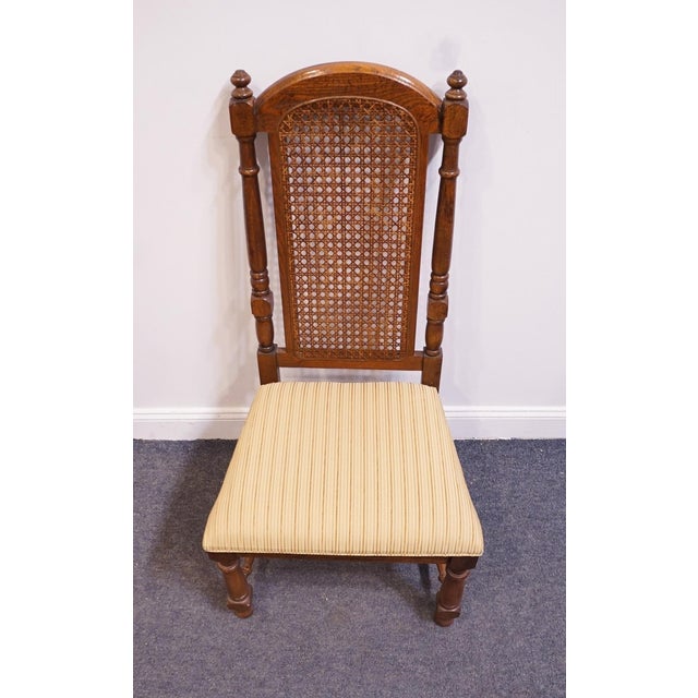 Brown High End Vintage Solid Oak Rustic European Dining Side Chair For Sale - Image 8 of 9