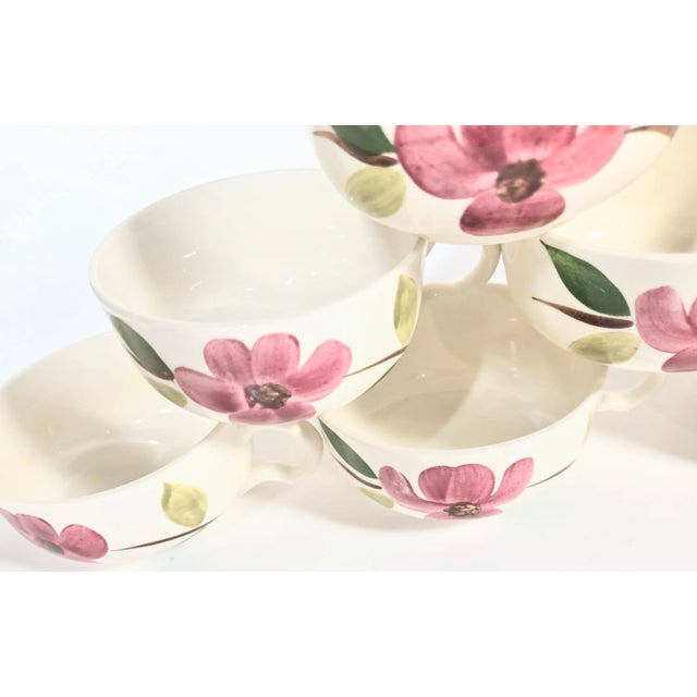 Handpainted Pink Dogwood Teacups- Set of Six For Sale - Image 4 of 16