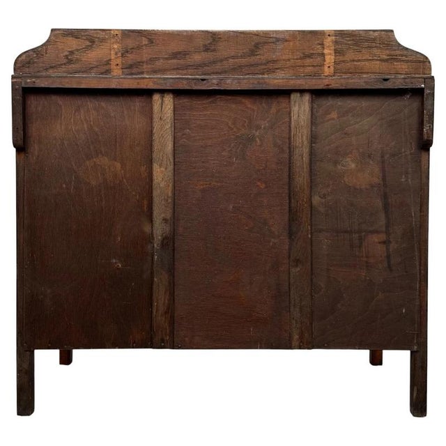 Brown Antique English Golden Oak Chest of Drawers, 1900s For Sale - Image 8 of 12