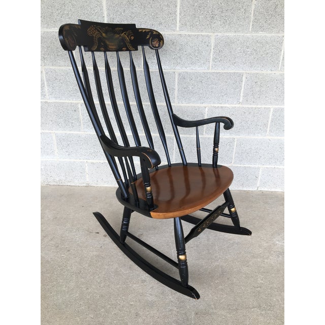 L. Hitchcock Black Harvest Arrow Back Rocking Chair Chairish