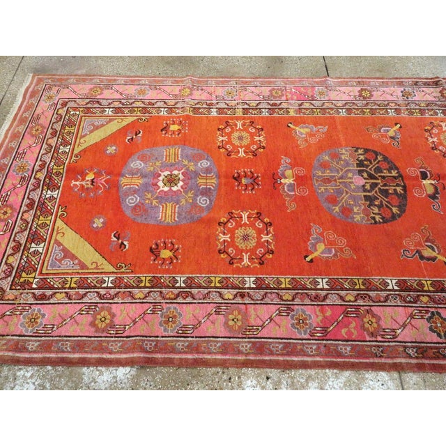 Galerie Shabab Collection Early 20th Century East Turkestan Khotan Rug For Sale In New York - Image 6 of 9