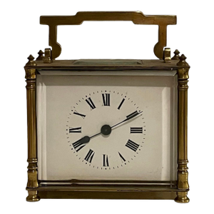 Late 19th Century French Brass Carriage Clock Mignonnette With Key