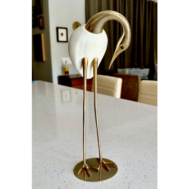 Italian Italian De Stijl Firenze Mid-Century Crane Figural Sculpture For Sale - Image 3 of 14