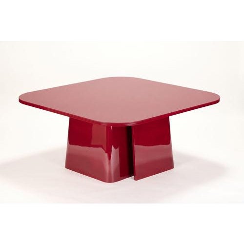 Ooma Burgundy Lacquered Glass Dining Table by Reda Amalou Design For Sale - Image 4 of 9