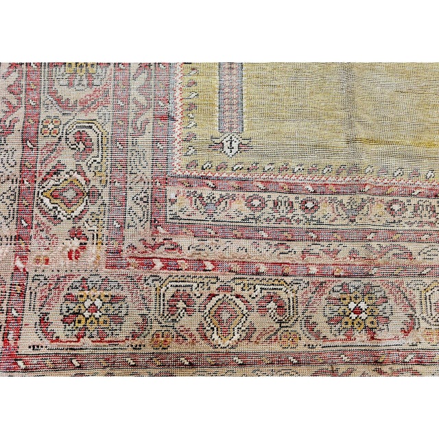 Late 19th Century Turkish Prayer Rug, Handwoven Wool, Pale Yellow, 4' x 4' For Sale - Image 16 of 16
