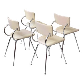 Vintage Italian Chrome Dining Chairs, 1970s, Set of 4 For Sale