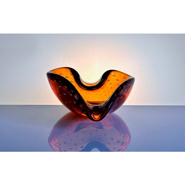 Mid-Century Modern Small Bullicante Murano Glass Art Bowl or Ashtray by Carlo Scarpa for Venini, Italy, 1950s For Sale - Image 3 of 15