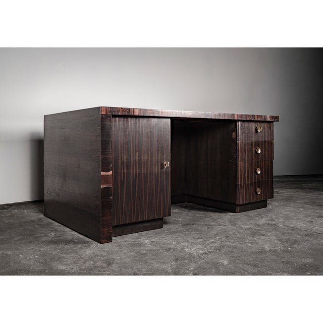 Bauhaus Art Deco Desk in Mahogany by Bruno Paul for Veb Deutsche Werkstätten Hellerau, 1930s For Sale - Image 3 of 18