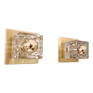 Ice Cube Wall Lights from Peill & Putzler, 1970s, Set of 2 For Sale