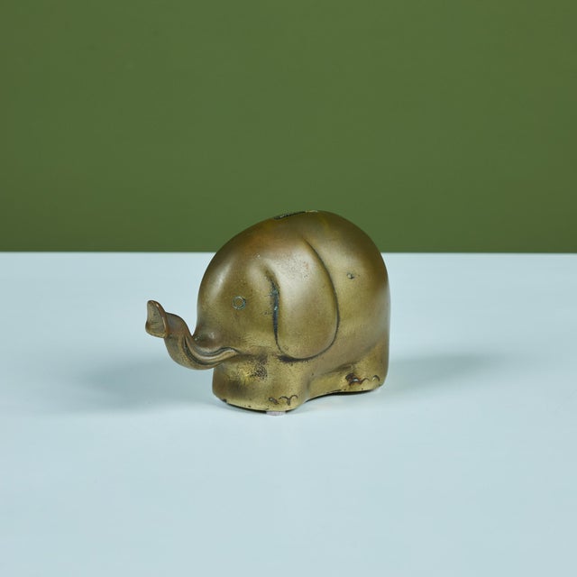 Brass Elephant Piggy Bank For Sale - Image 9 of 12