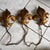 Rare vintage 1950s Salvador Italy handmade gilt metal light fixture featuring three dramatic Fleur De Lys sconces...