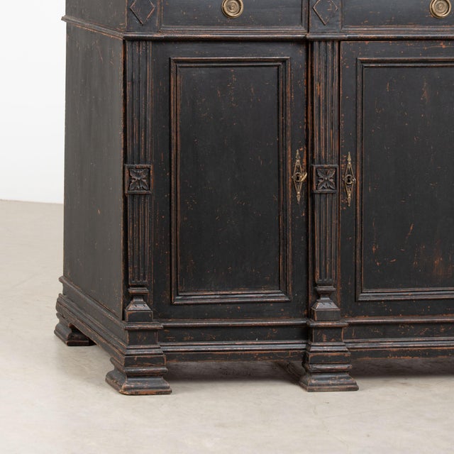19th Century Swedish Black Painted Pine Sideboard Buffet For Sale - Image 17 of 18